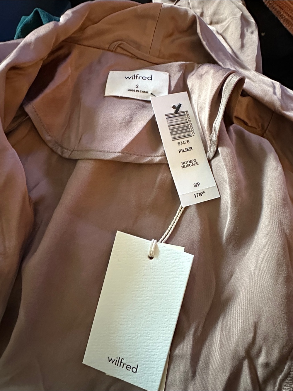 Wilfred Nutmeg Satin Trench Coat - Soft Brown